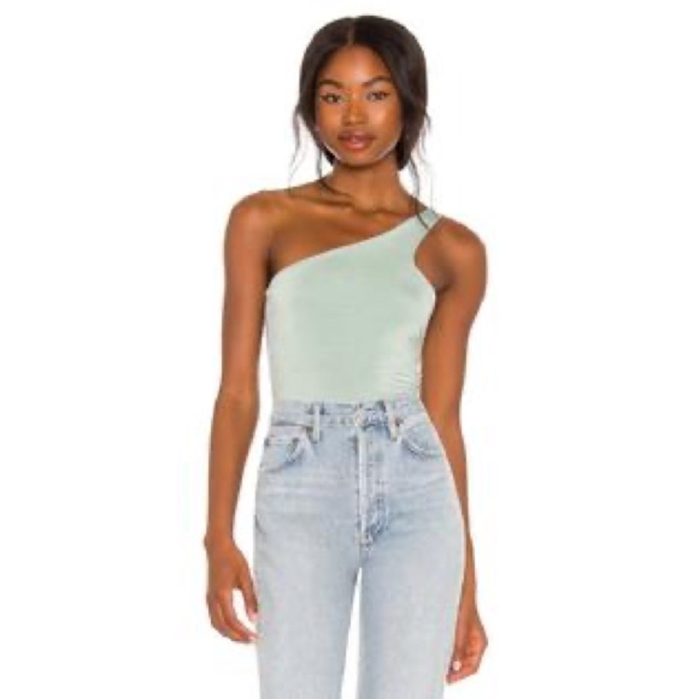 LNA Women's One Shoulder Bodysuit in Green
